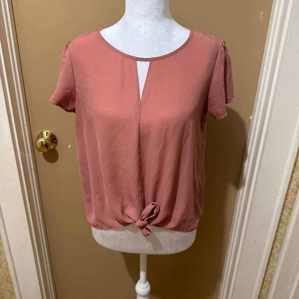 Pink blouse with tie front